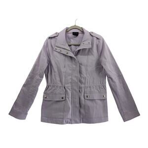 Eden Society Zip Up‎ Jacket Purple M Cargo Military Stretchable Waist Zip Pocket